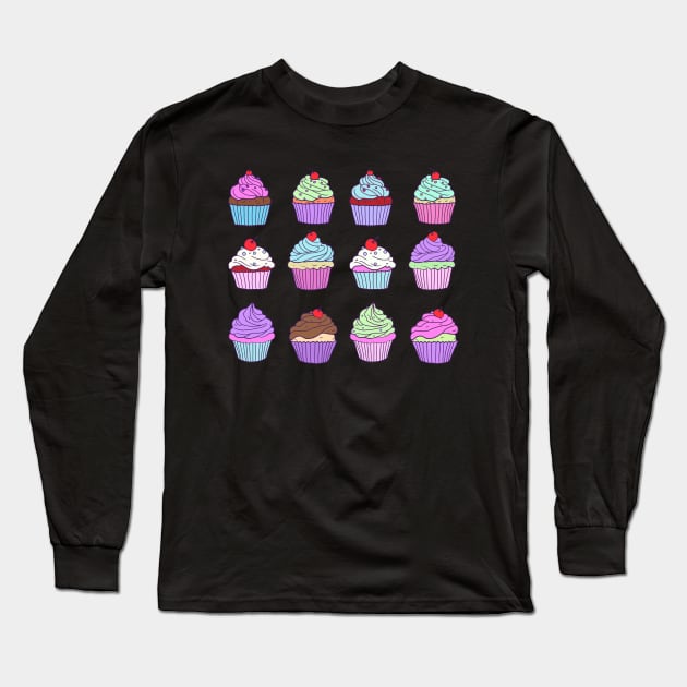 Cute Cupcakes Long Sleeve T-Shirt by ROLLIE MC SCROLLIE